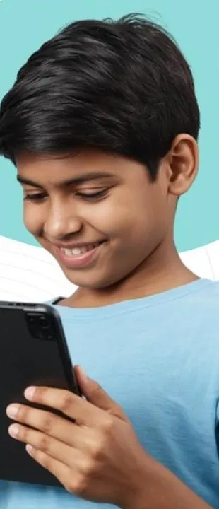 A student practising English with Chrysalis VOICE on a tablet