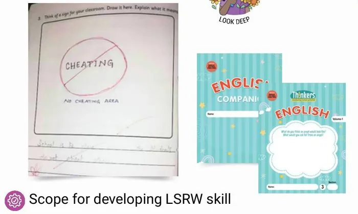 English student work sample, Class 4